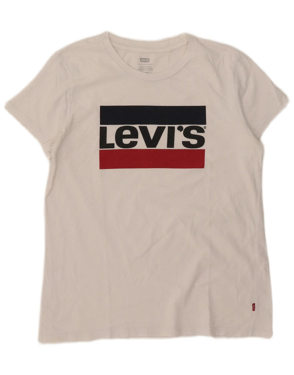T-shirt grafica da donna Levi's Top UK 14 Medium White