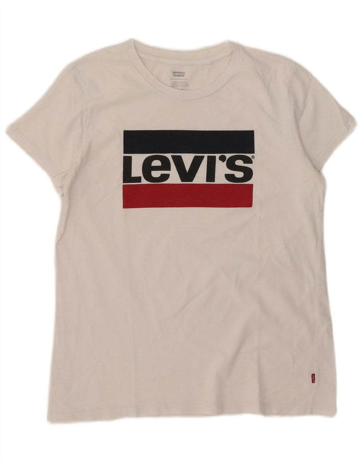 T-shirt grafica da donna Levi's Top UK 14 Medium White