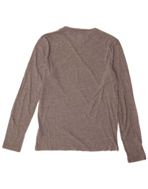 Tommy Hilfiger Top da uomo a maniche lunghe in cotone chiazzato grigio piccolo