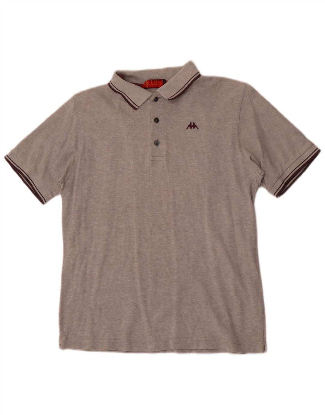 Polo Kappa Uomo Small in cotone mélange grigio