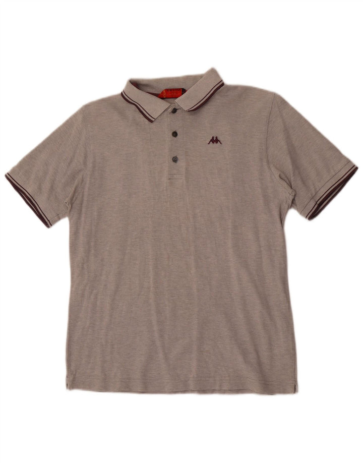 Polo Kappa Uomo Small in cotone mélange grigio