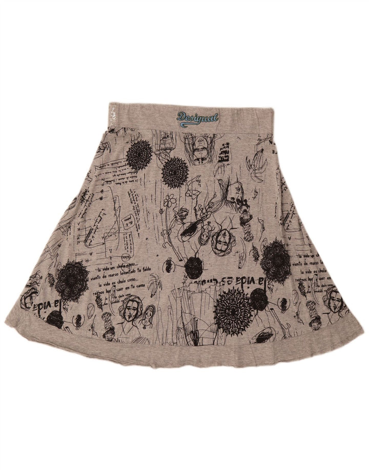 Desigual Gonna a trapezio grafica da donna media W30 cotone geometrico grigio