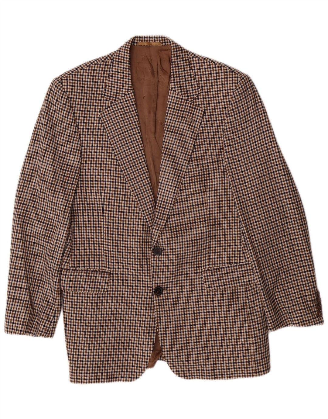AQUASCUTUM Giacca blazer da uomo blazer UK 40 grande classico pied de poule marrone