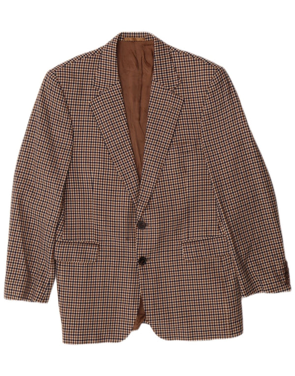 AQUASCUTUM Giacca blazer da uomo blazer UK 40 grande classico pied de poule marrone
