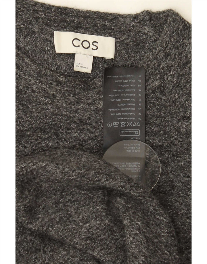 Abito maglione oversize a maniche corte da donna Cos UK 10 piccolo in lana grigia