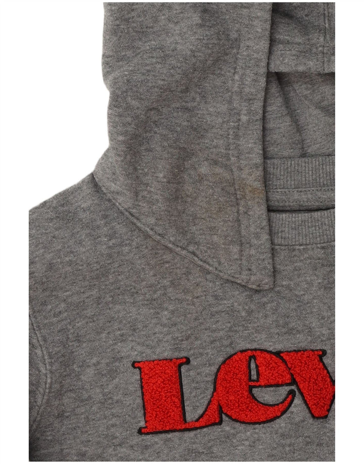 Maglione con cappuccio grafico Levi's per ragazzi 9-10 anni in cotone grigio