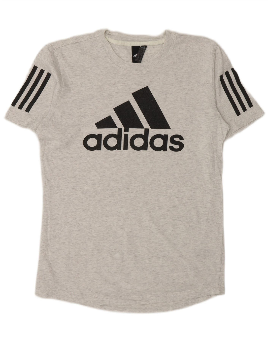 T-shirt grafica da uomo Adidas Top piccola in cotone chiazzato grigio