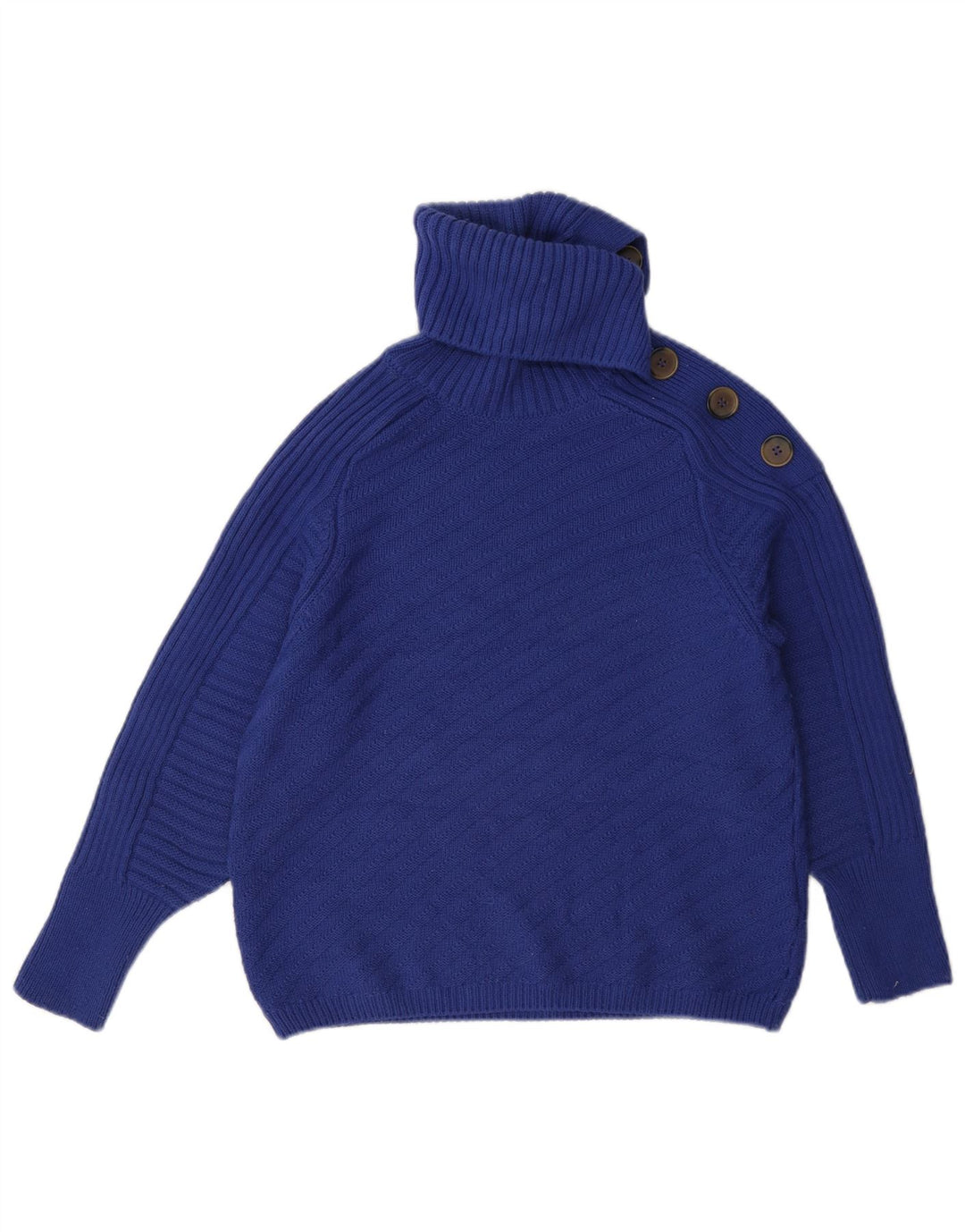 Maglione maglione a collo alto da donna Marks & Spencer UK 10 piccolo acrilico blu