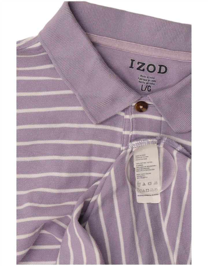 Polo da uomo Izod grande in cotone a righe viola