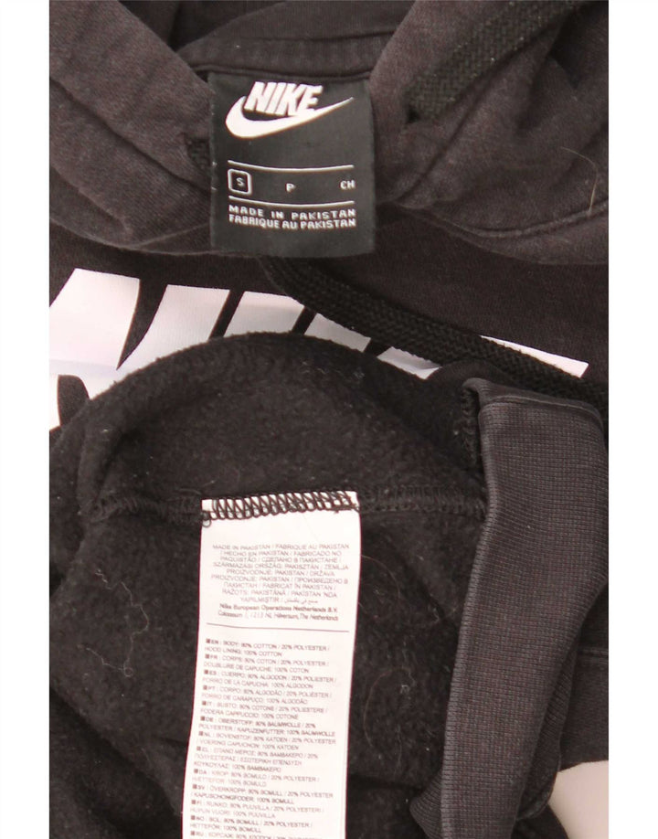 Felpa con cappuccio grafica Nike da uomo piccola in cotone nero