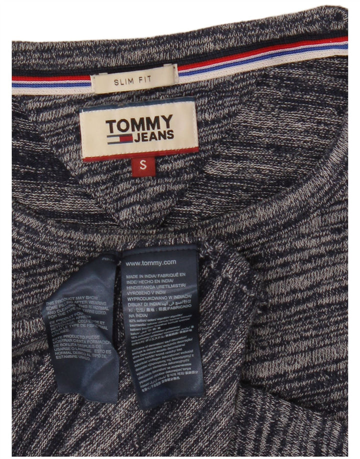 Maglione maglione girocollo da uomo Tommy Hilfiger piccolo gessato blu navy