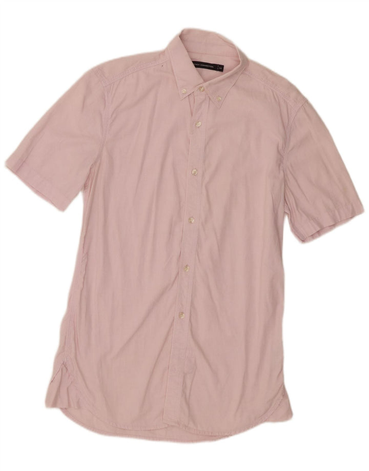 Camicia a maniche corte da uomo French Connection XS in cotone rosa