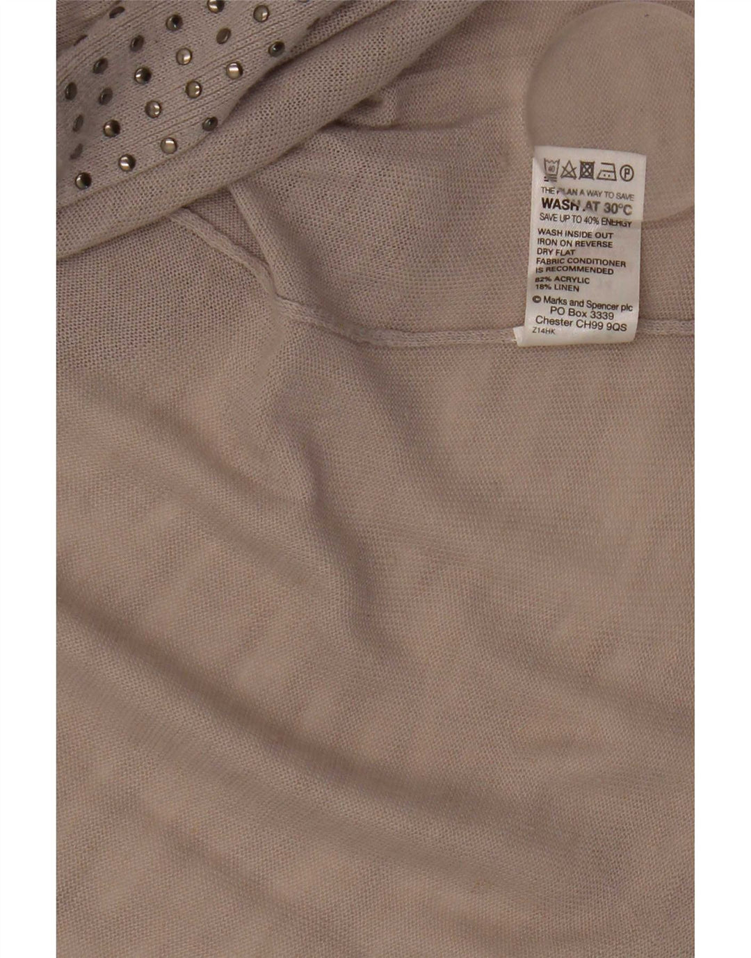 Top cardigan asimmetrico da donna Marks & Spencer UK 14 Acrilico grigio medio
