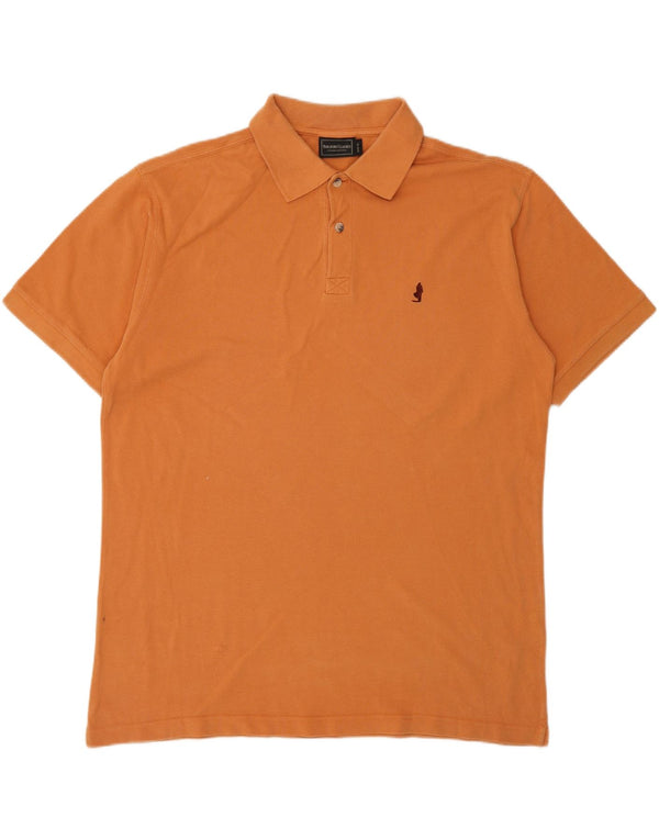 MARLBORO CLASSICS Mens Polo Shirt XL Orange Cotton