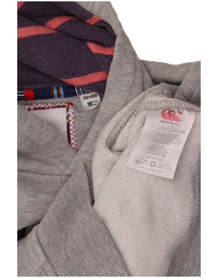Maglione con cappuccio grafico per ragazzi CANTERBURY 9-10 anni in cotone grigio