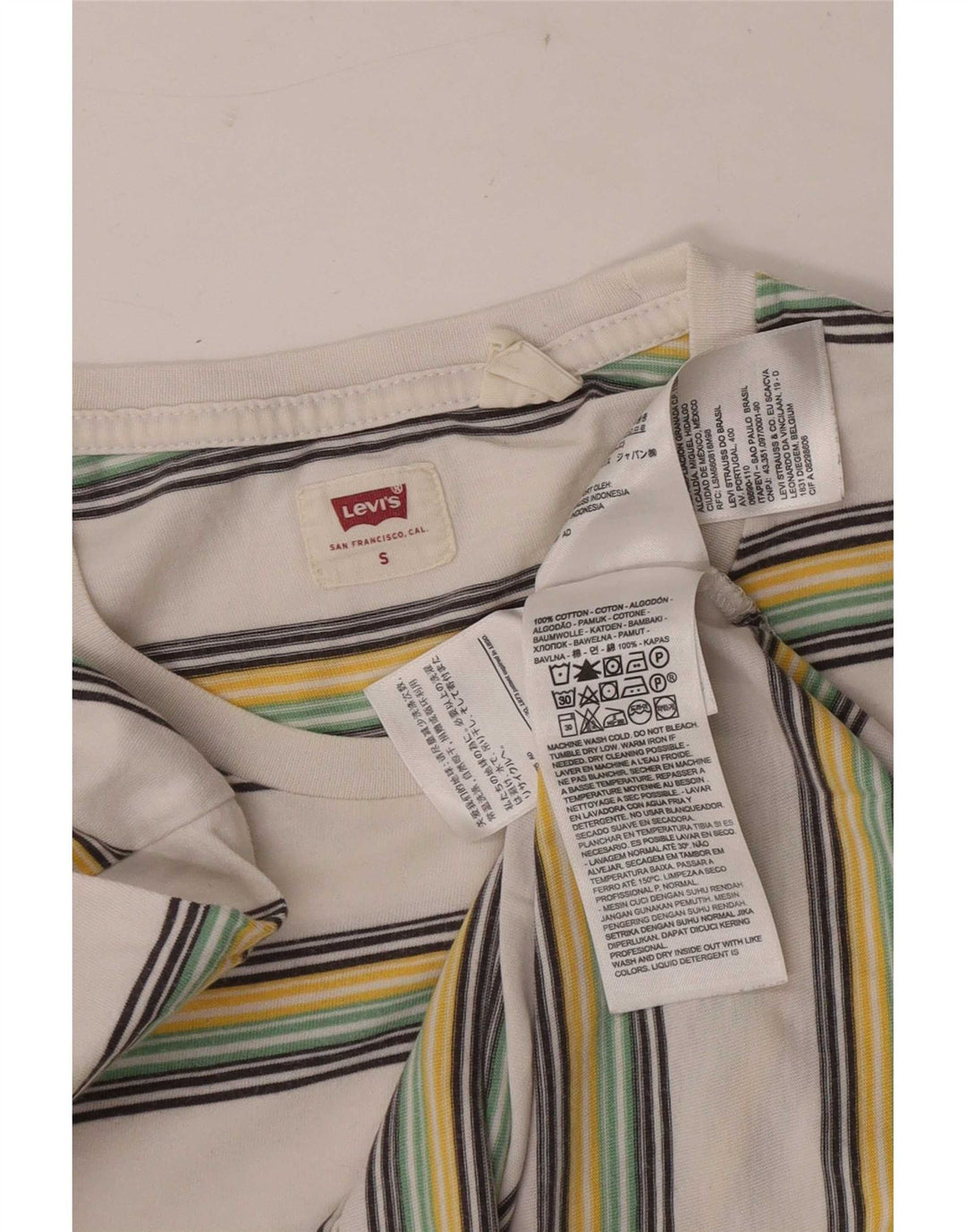 T-shirt da uomo Levi's Top piccola in cotone a righe bianche