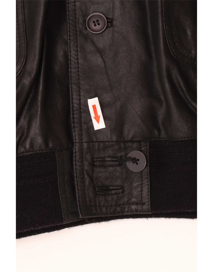 Giacca in pelle vintage da uomo IT 58 4XL Nera