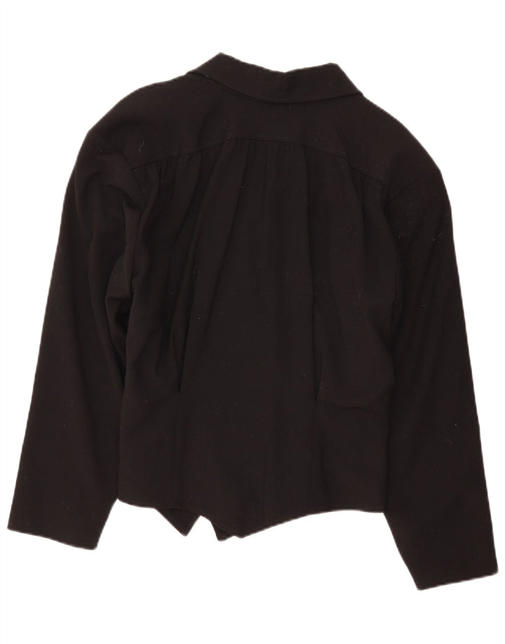 Giacca blazer oversize doppiopetto vintage da donna EU 36 piccola nera