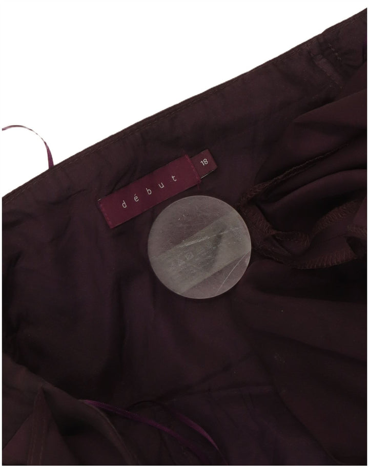 DEBUT Abito maxi senza spalline da donna UK 18 XL Poliestere viola