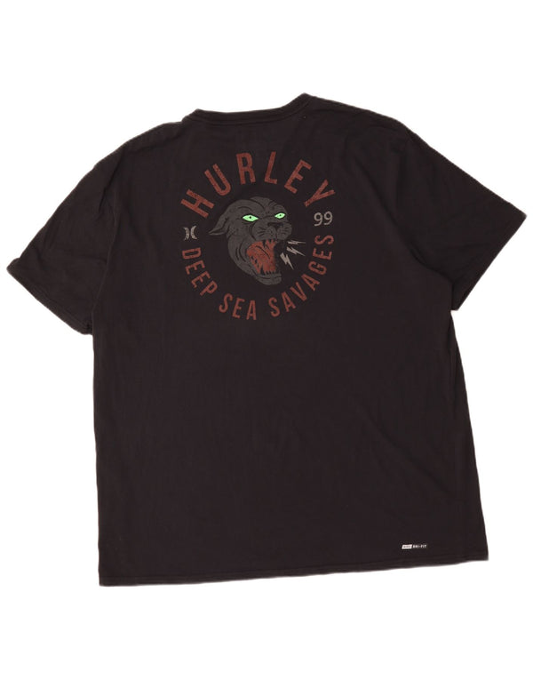 T-shirt grafica da uomo Hurley Premium Fit 2XL in cotone nero