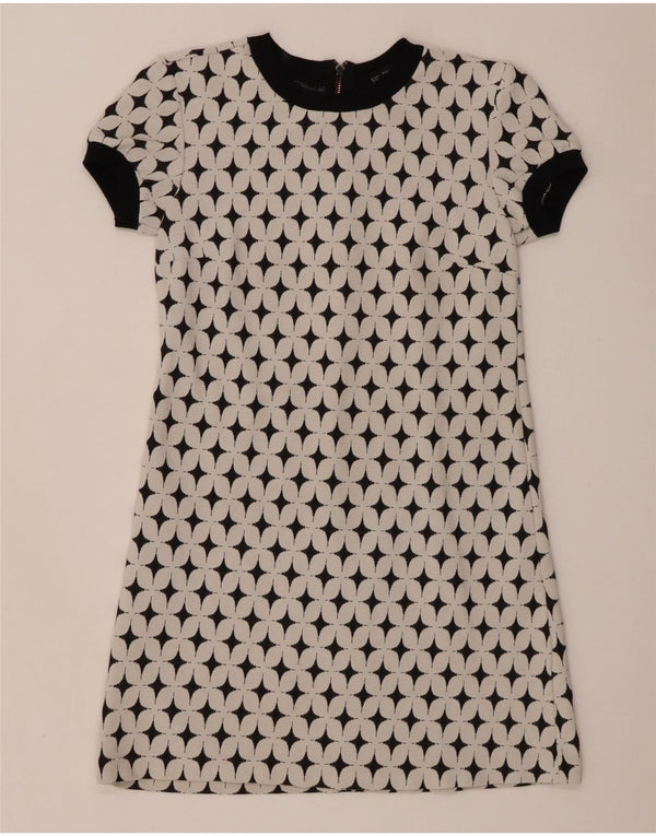 Abito a trapezio da donna Zara con motivo astratto UK 12 cotone bianco medio