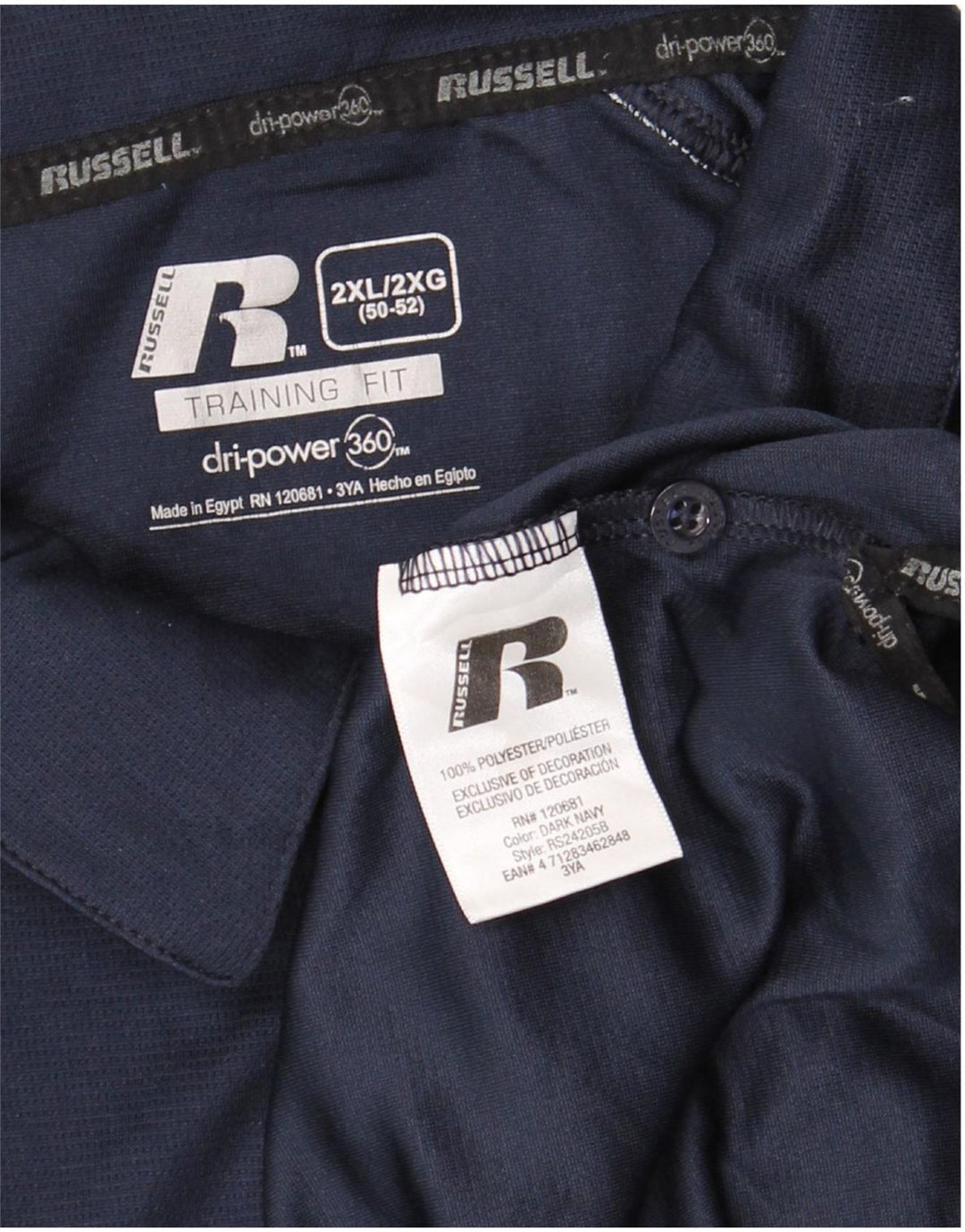 Polo da uomo RUSSELL ATHLETIC UK 50/52 2XL Poliestere blu navy