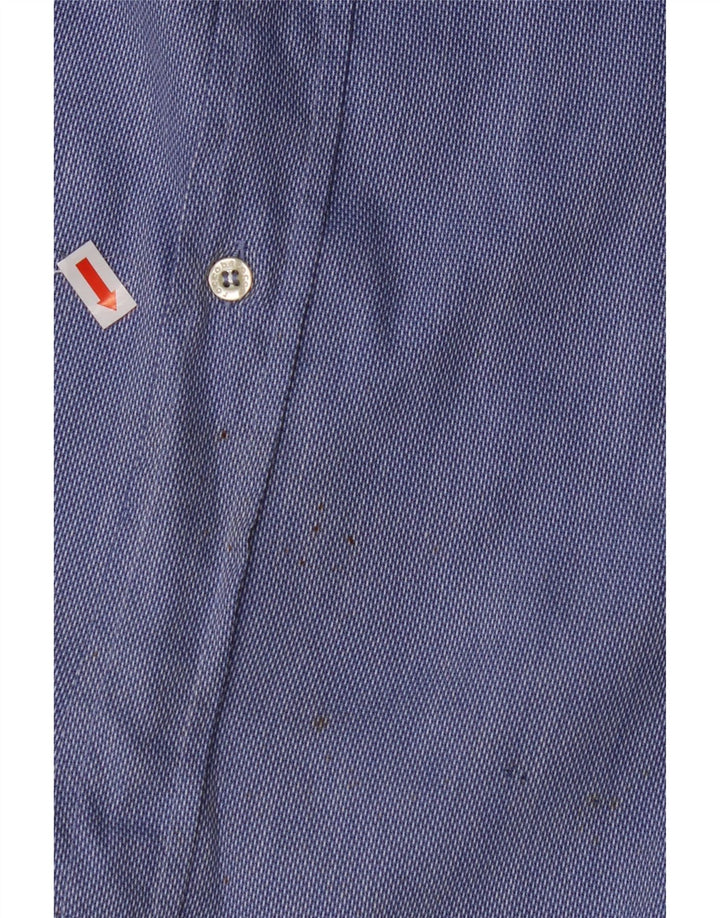 ROCCOBAROCCO Mens Shirt Size 42 Large Blue Flecked Cotton