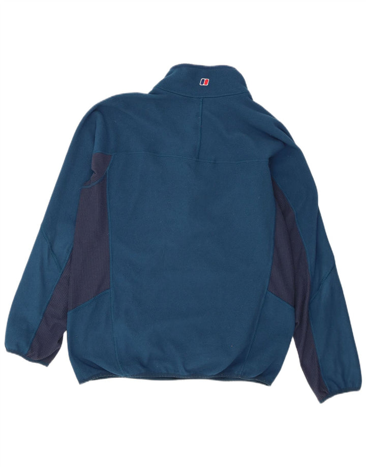 Maglione in pile da uomo Berghaus con zip e collo, grande, in poliestere color block blu