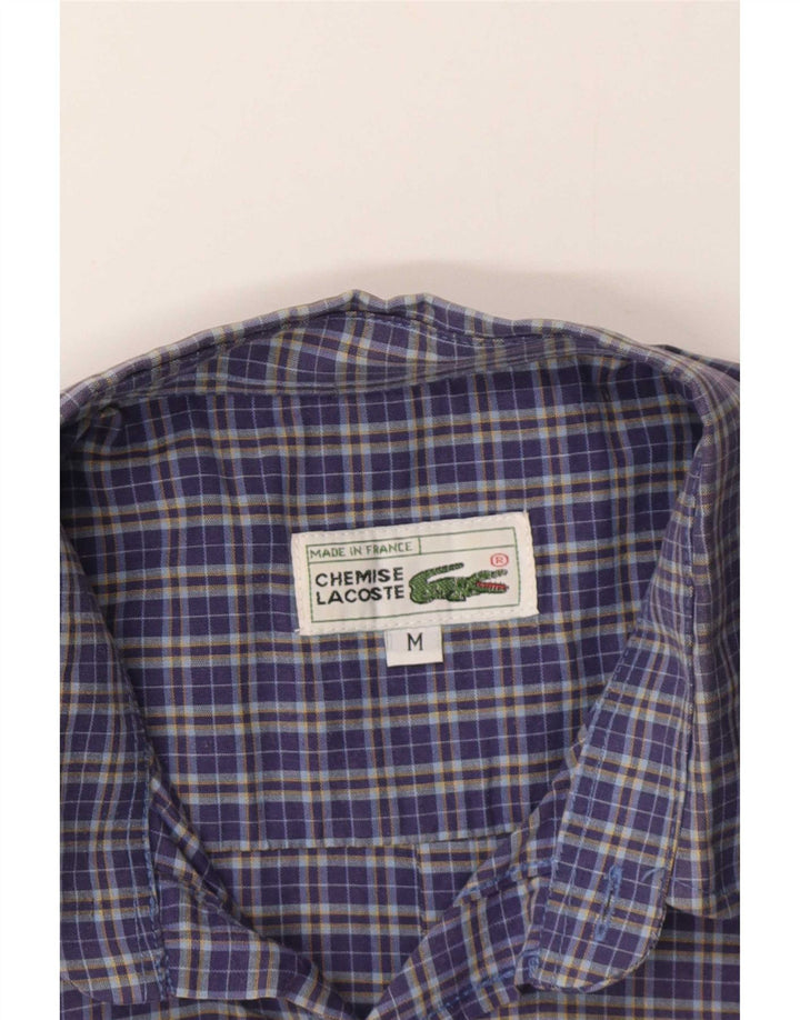 Camicia a maniche corte da uomo Lacoste a quadri blu navy medio