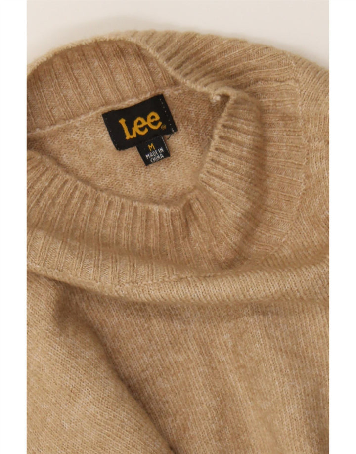 LEE Womens Turtle Neck Jumper Sweater UK 12 Medium Brown Acrylic Vintage Lee and Second-Hand Lee from Messina Hembry 