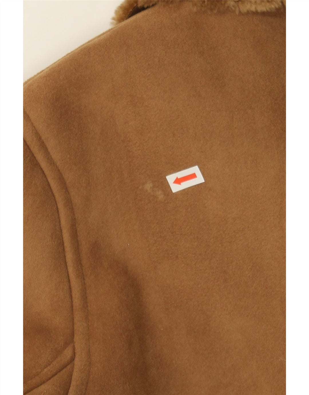 VINTAGE Womens Sherpa Jacket UK 14 Large Brown Polyester Vintage Vintage and Second-Hand Vintage from Messina Hembry 