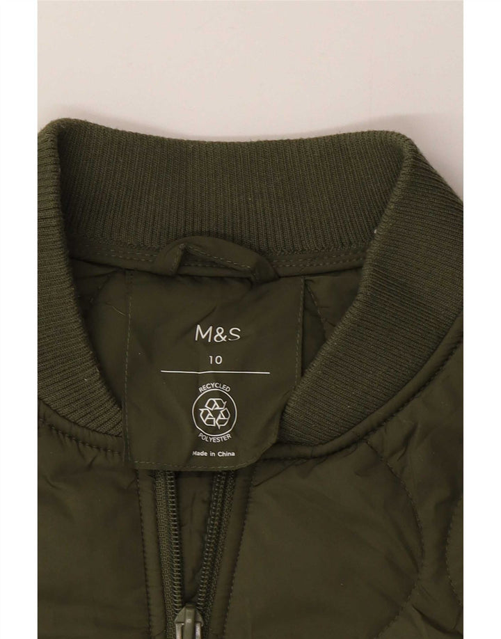 Giacca trapuntata da donna Marks & Spencer UK 10 Small Verde Poliestere