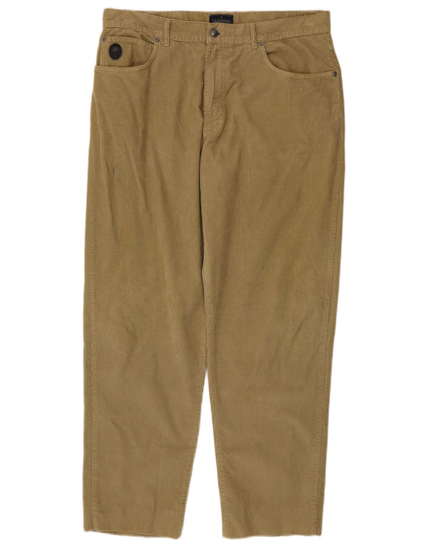 Pantaloni dritti da uomo in velluto a coste TRUSSARDI IT 54 2XL W40 L32 Cotone kaki