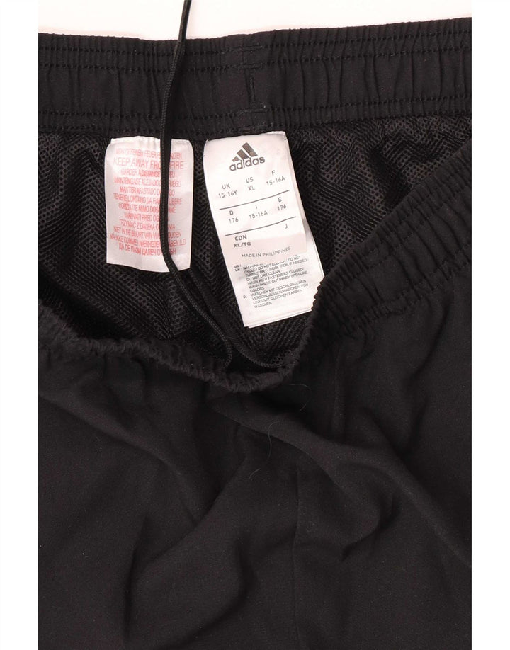 Pantaloni della tuta da ragazzo Adidas 15-16 anni in poliestere nero