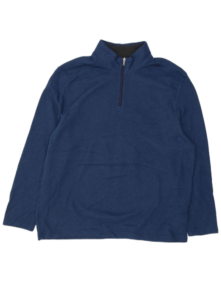 Felpa da uomo con zip e collo IZOD 2XL poliestere screziato blu navy