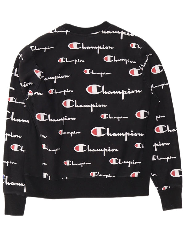 Felpa grafica da uomo Champion Felpa grande in cotone nero