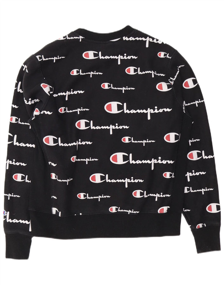 Felpa grafica da uomo Champion Felpa grande in cotone nero