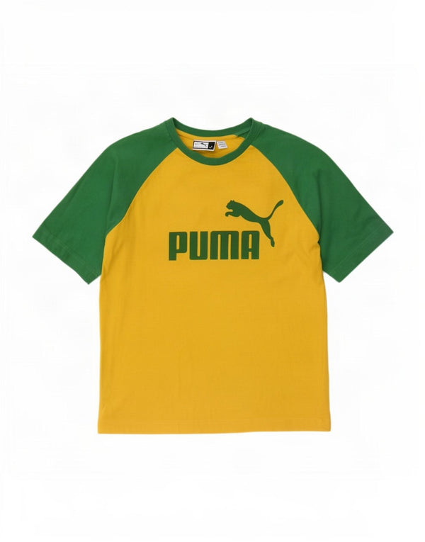 Puma T-shirt grafica da uomo Top Small Giallo Colourblock