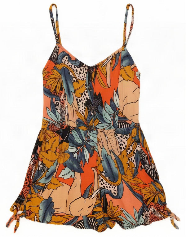 Tuta corta da donna senza maniche Element UK 10 piccola in rayon floreale multicolore