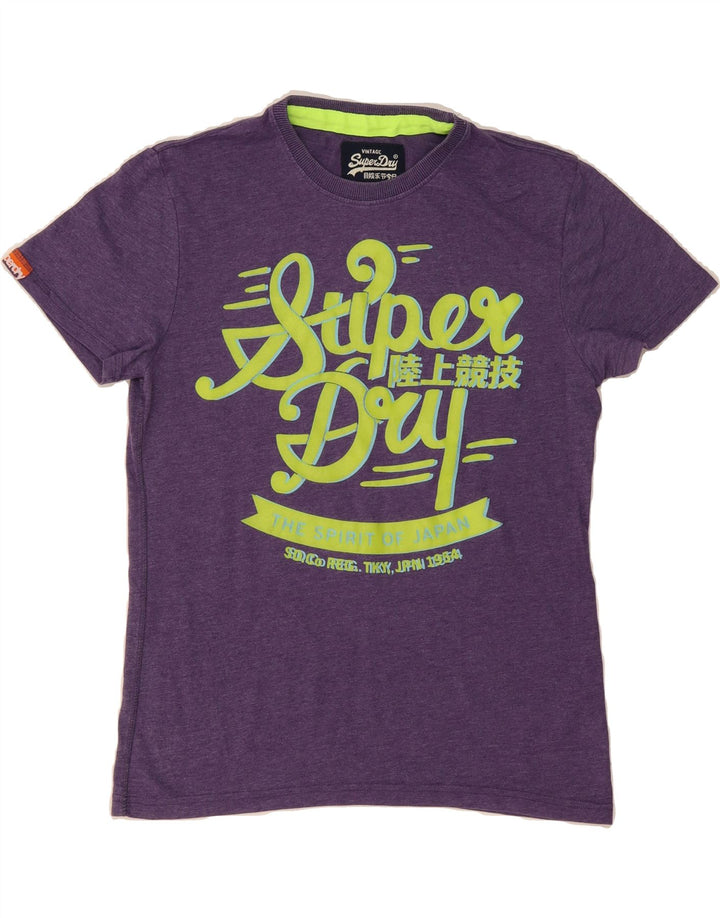 SUPERDRY Mens Graphic T-Shirt Top Medium Purple Polyester Vintage Superdry and Second-Hand Superdry from Messina Hembry 