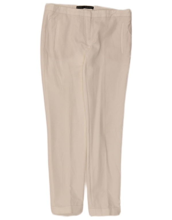 Pantaloni chino slim corti da uomo Zara piccoli W26 L26 cotone bianco