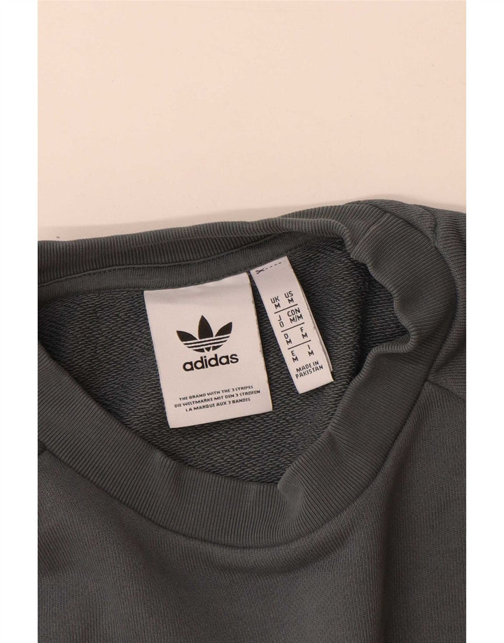 Felpa grafica da uomo Adidas Felpa in cotone grigio medio