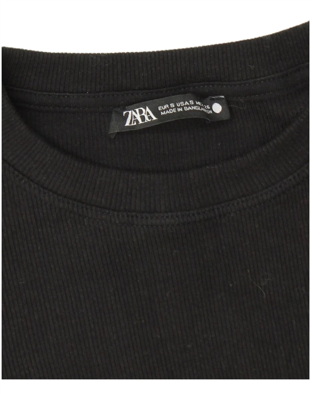 Top corto da donna Zara in camicetta UK 8 piccolo in cotone nero