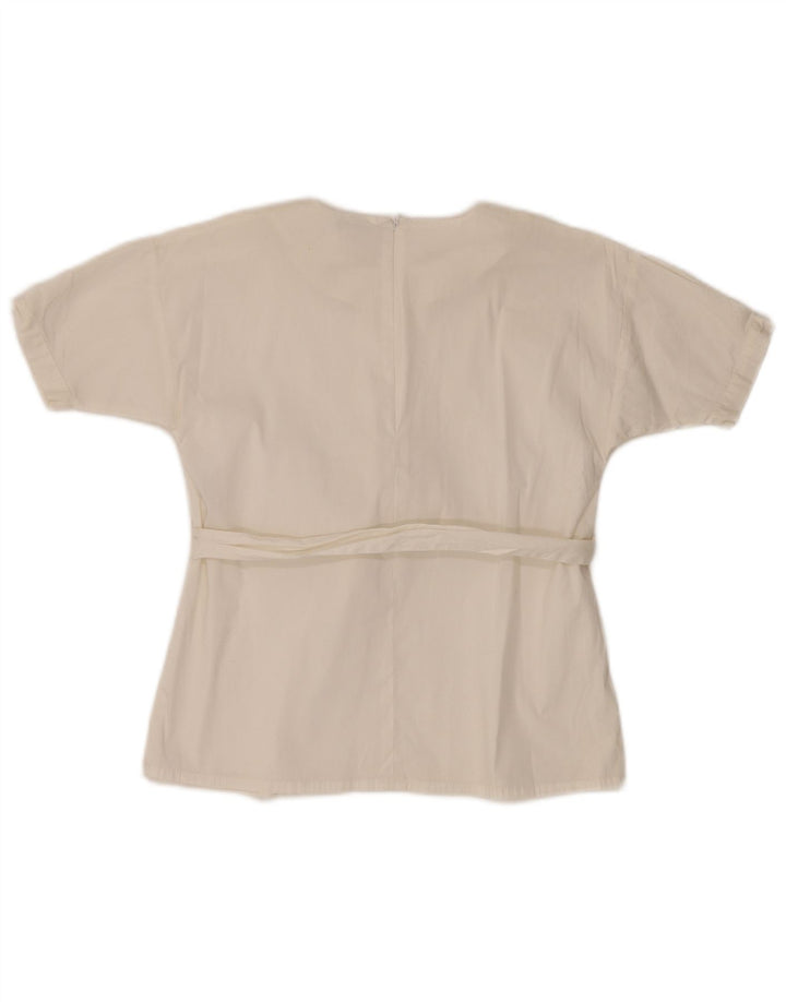 BENETTON Blusa Bambina Top 8-9 Anni Large Bianca Cotone