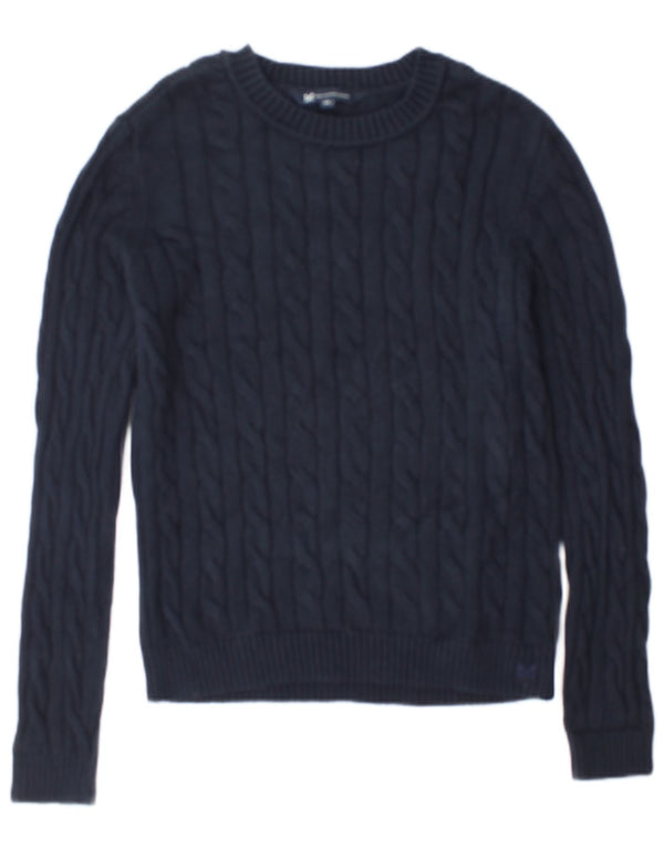 Crew Clothing Maglione da donna con scollo a barca UK 14 Grande cotone blu navy
