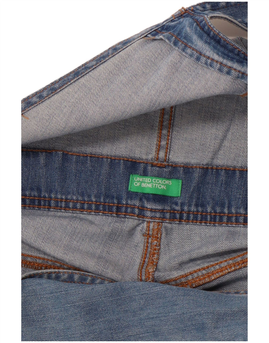 Jeans a gamba larga con salopette effetto vissuto BENETTON W36 XL Blu