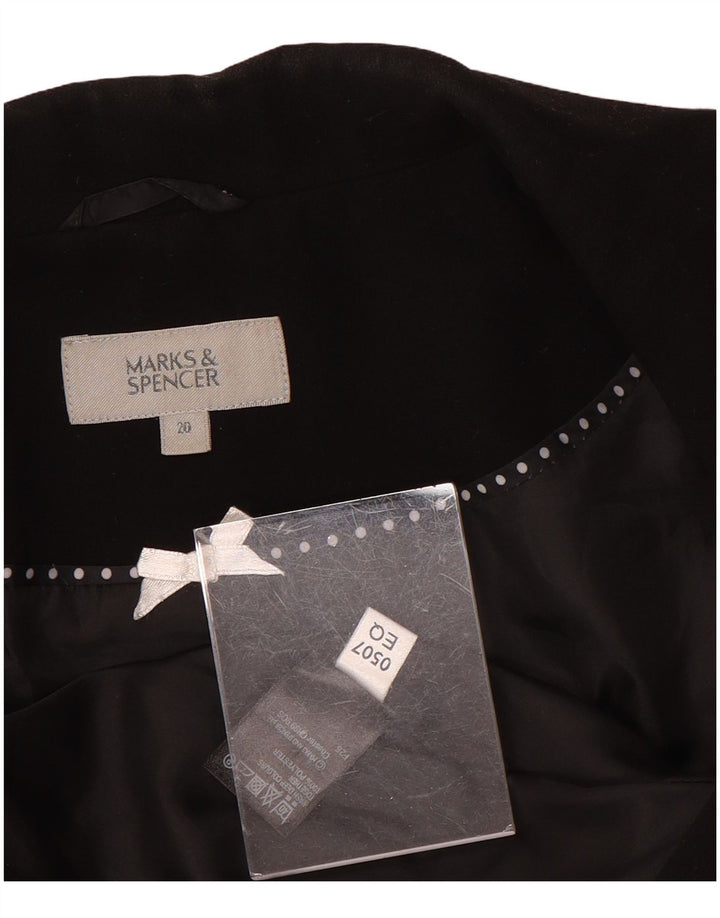 Giacca blazer a 3 bottoni da donna Marks & Spencer UK 20 2XL poliestere nero