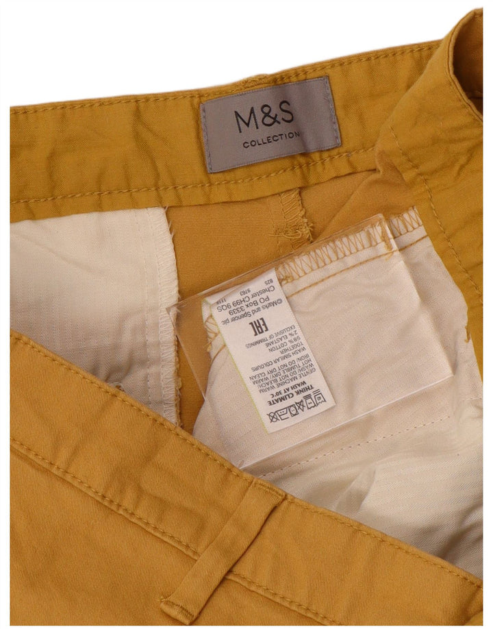 Pantaloncini chino da uomo Marks & Spencer W36 grandi in cotone giallo