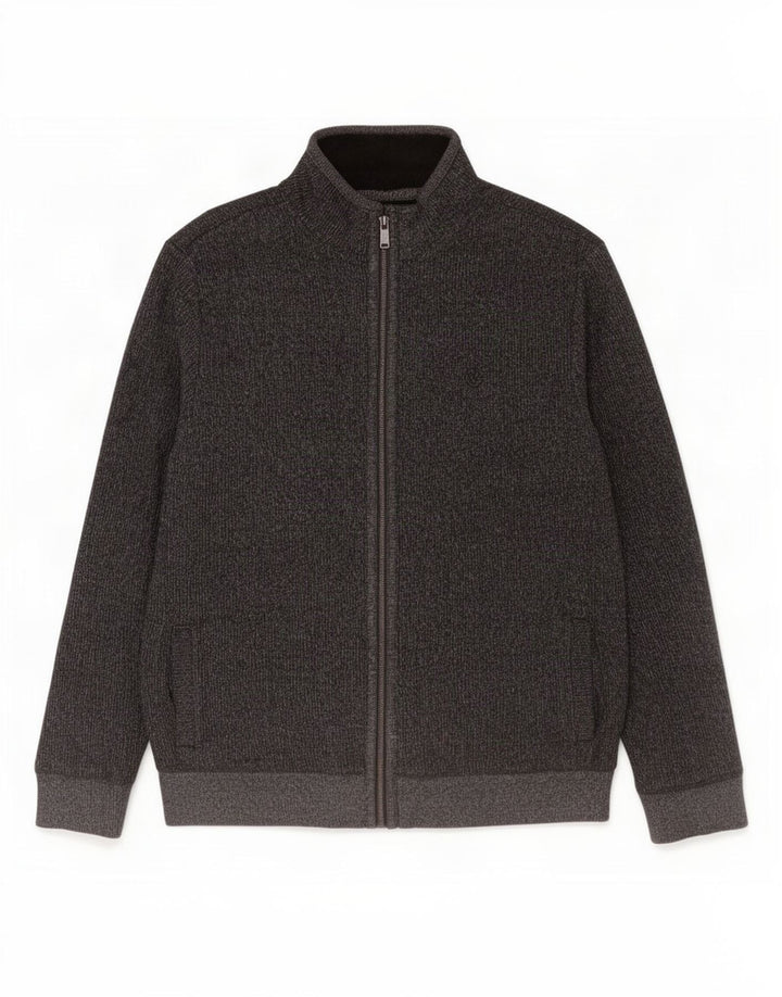 Maglione cardigan da uomo Fat Face Grande cotone chiazzato grigio