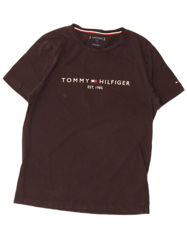 T-shirt grafica da uomo Tommy Hilfiger Top grande in cotone nero